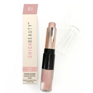 Chica Beauty Chica Glow Highlighter Duo: Rose Glow, 3.5ml Liquid+3.5g Stick, NIB